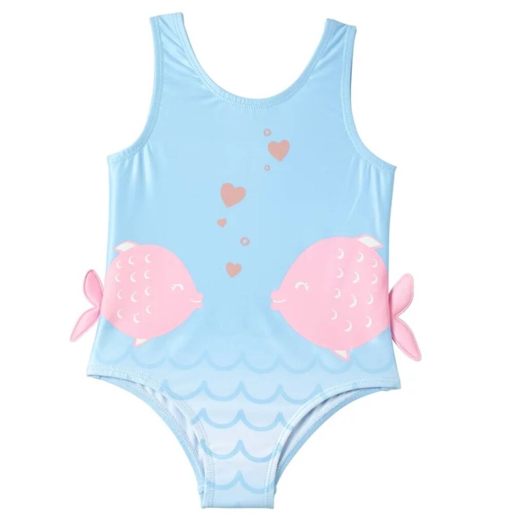 Wippette Toddler Girls 1 PC Funny Fish Swimsuit, Size 4T New